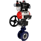 Water Butterfly Valve Elephant WBV3EX-3432M-1W-F-ISO, body material - Carbon steel, disk material - Stainless steel AISI 316, seal - Metal, pneumatic actuator PA-DA double action, 4M310-08 24V, LSU APL-410N EX, handwheel MON, ATU AFC2000
