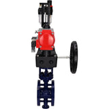 Water Butterfly Valve Elephant WBV3EX-3432M-1W-F-ISO, body material - Carbon steel, disk material - Stainless steel AISI 316, seal - Metal, pneumatic actuator PA-DA double action, 4M310-08 24V handwheel MON, ATU AFC2000