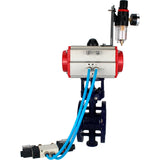 Water Butterfly Valve Elephant WBV3EX-3432M-1W-F-ISO, body material - Carbon steel, disk material - Stainless steel AISI 316, seal - Metal, pneumatic actuator PA-SA with return springs, 4V320-10 220V ATU AFC2000