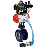 Water Butterfly Valve Elephant WBV3EX-3432M-1W-F-ISO, body material - Carbon steel, disk material - Stainless steel AISI 316, seal - Metal, pneumatic actuator PA-SA with return springs, 4V320-08 220V, LSU APL-410N EX ATU AFC2000
