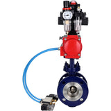 Water Butterfly Valve Elephant WBV3EX-3432M-1W-F-ISO, body material - Carbon steel, disk material - Stainless steel AISI 316, seal - Metal, pneumatic actuator PA-SA with return springs, 4V320-10 220V, LSU APL-410N EX ATU AFC2000