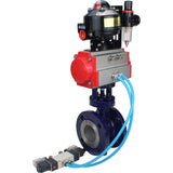 Water Butterfly Valve Elephant WBV3EX-3432M-1W-F-ISO, body material - Carbon steel, disk material - Stainless steel AISI 316, seal - Metal, pneumatic actuator PA-SA with return springs, 4V320-08 220V, LSU APL-510N EX, ATU AFC2000