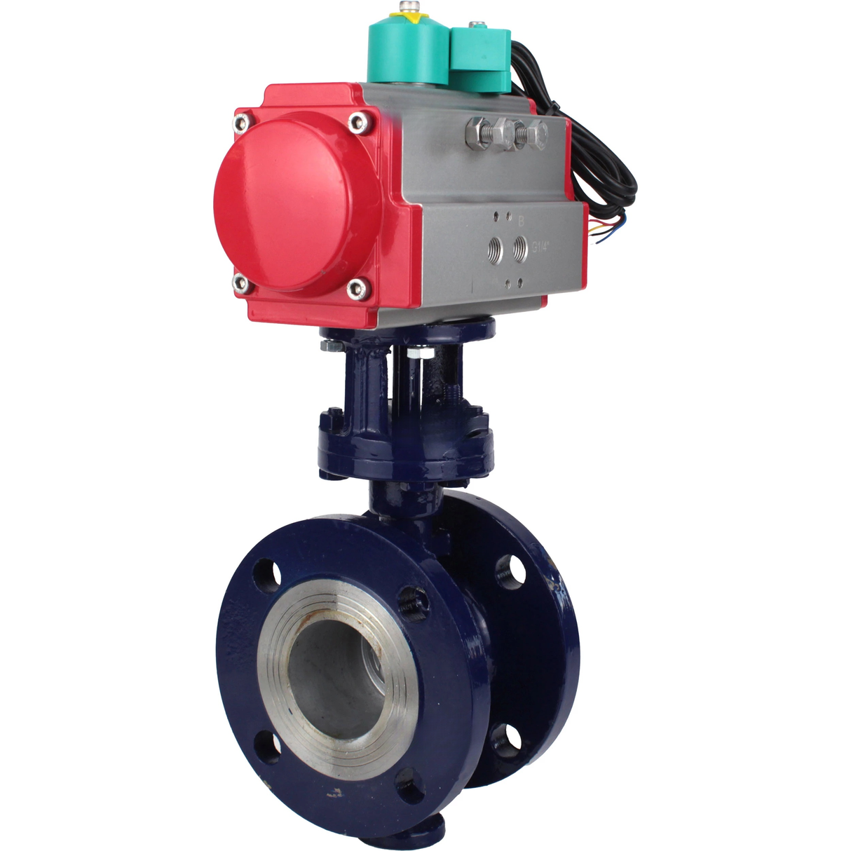 Water Butterfly Valve with triple eccentricity Elephant WBV3EX-3431M-1W-F-ISO DN50-150 25 bar body - WCB carbon steel, disc - 304 stainless steel, METAL, with pneumatic drive PA-DA-XXX and ALS200D magnetic switch