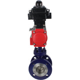 Water Butterfly Valve Elephant WBV3EX-3431M-1W-F-ISO, body material - Carbon steel, disk material - Stainless steel AISI 304, seal - Metal, pneumatic actuator PA-SA with return springs, , LSU APL-410N EX