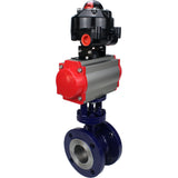 Water Butterfly Valve Elephant WBV3EX-3432M-1W-F-ISO, body material - Carbon steel, disk material - Stainless steel AISI 316, seal - Metal, pneumatic actuator PA-DA double action, LSU APL-510N EX