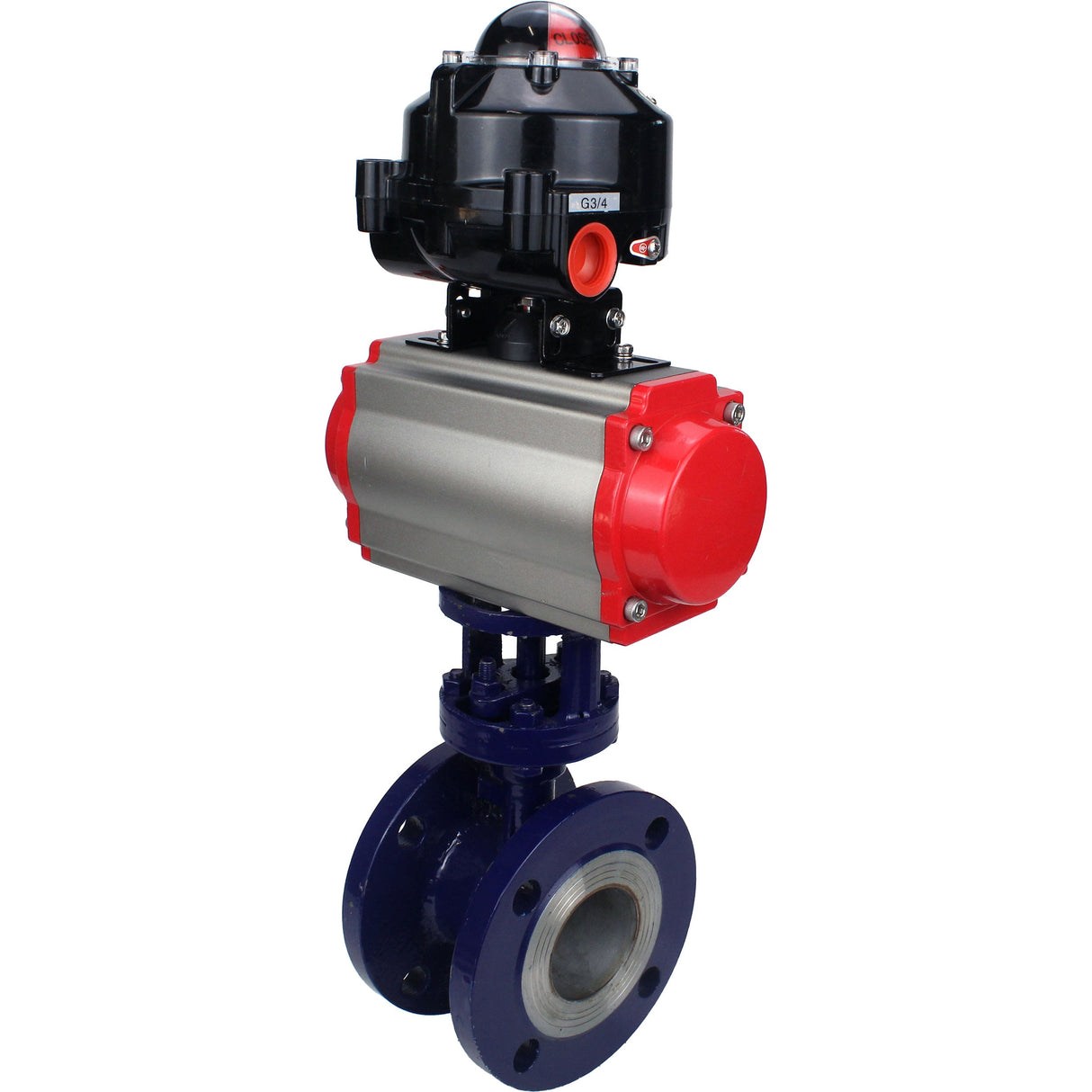 Water Butterfly Valve Elephant WBV3EX-3432M-1W-F-ISO, body material - Carbon steel, disk material - Stainless steel AISI 316, seal - Metal, pneumatic actuator PA-SA with return springs, , LSU APL-510N EX