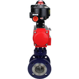 Water Butterfly Valve Elephant WBV3EX-3432M-1W-F-ISO, body material - Carbon steel, disk material - Stainless steel AISI 316, seal - Metal, pneumatic actuator PA-SA with return springs, , LSU APL-510N EX
