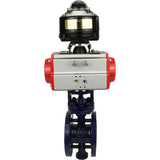 Water Butterfly Valve Elephant WBV3EX-3432M-1W-F-ISO, body material - Carbon steel, disk material - Stainless steel AISI 316, seal - Metal, pneumatic actuator PA-SA with return springs, , LSU APL-510N EX
