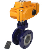 Water Butterfly Valve Elephant WBV3EX-3431M-1W-F-ISO, body material - Carbon steel, disk material - Stainless steel AISI 304, seal - Metal, electric actuator QT-N-хEM-O1 380V