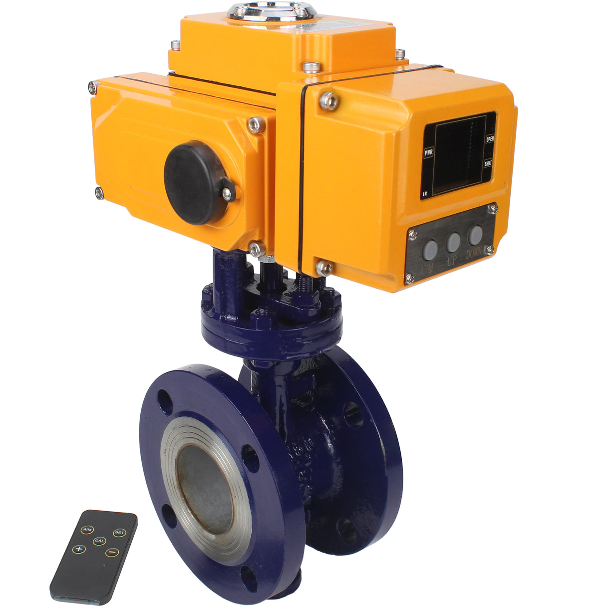 Water Butterfly Valve Elephant WBV3EX-3431M-1W-F-ISO, body material - Carbon steel, disk material - Stainless steel AISI 304, seal - Metal, electric actuator QT-N-хEM-O1 380V