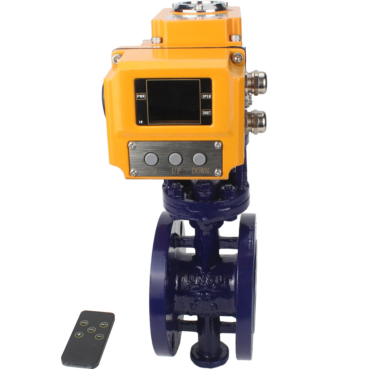 Water Butterfly Valve Elephant WBV3EX-3431M-1W-F-ISO, body material - Carbon steel, disk material - Stainless steel AISI 304, seal - Metal, electric actuator QT-N-хEM-O1 24V