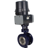 Butterfly valves with triple eccentricity Elephant WBV3EX-3431M-1W-F-ISO flanged, body - carbon steel WCB, disc - stainless steel 304, seal - METAL, with electric quarter turn actuator Elephant QTSA-N-EM-O0-220VAC