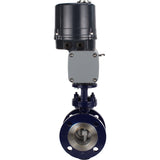Butterfly valves with triple eccentricity Elephant WBV3EX-3431M-1W-F-ISO flanged, body - carbon steel WCB, disc - stainless steel 304, seal - METAL, with electric quarter turn actuator Elephant QTSA-N-EM-O0-220VAC