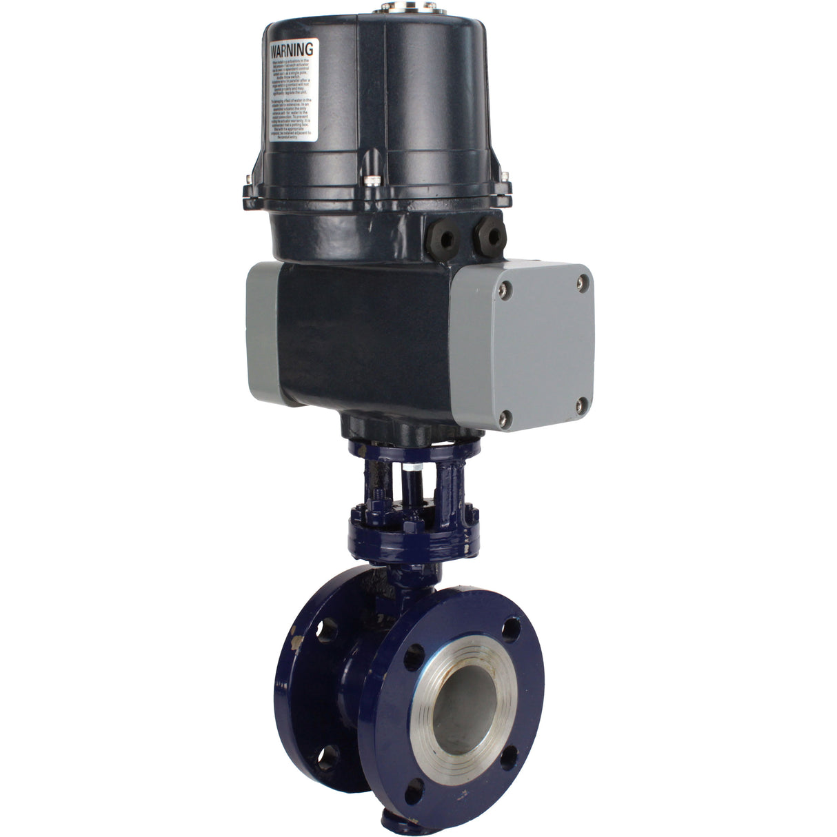 Butterfly valves with triple eccentricity Elephant WBV3EX-3431M-1W-F-ISO flanged, body - carbon steel WCB, disc - stainless steel 304, seal - METAL, with electric quarter turn actuator Elephant QTSA-N-EM-O0-220VAC