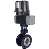 Butterfly valves with triple eccentricity Elephant WBV3EX-3431M-1W-F-ISO flanged, body - carbon steel WCB, disc - stainless steel 304, seal - METAL, with electric quarter turn actuator Elephant QTSA-N-EM-O0-220VAC