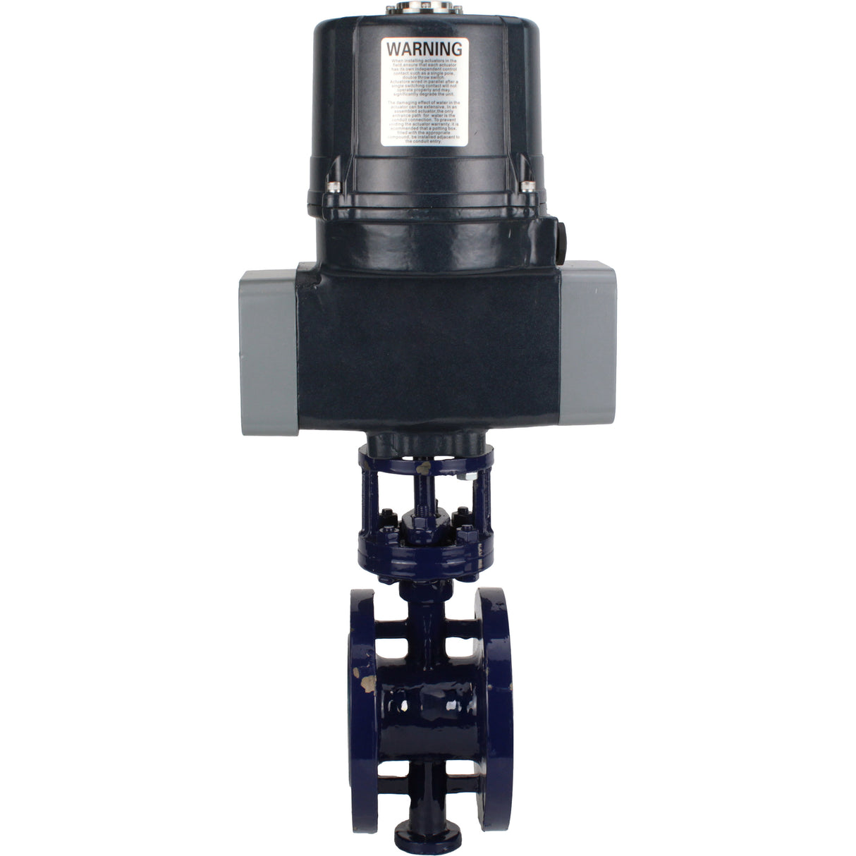 Butterfly valves with triple eccentricity Elephant WBV3EX-3431M-1W-F-ISO flanged, body - carbon steel WCB, disc - stainless steel 304, seal - METAL, with electric quarter turn actuator Elephant QTSA-N-EM-O0-220VAC