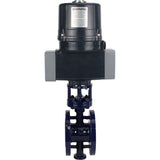 Butterfly valves with triple eccentricity Elephant WBV3EX-3431M-1W-F-ISO flanged, body - carbon steel WCB, disc - stainless steel 304, seal - METAL, with electric quarter turn actuator Elephant QTSA-N-EM-O0-220VAC