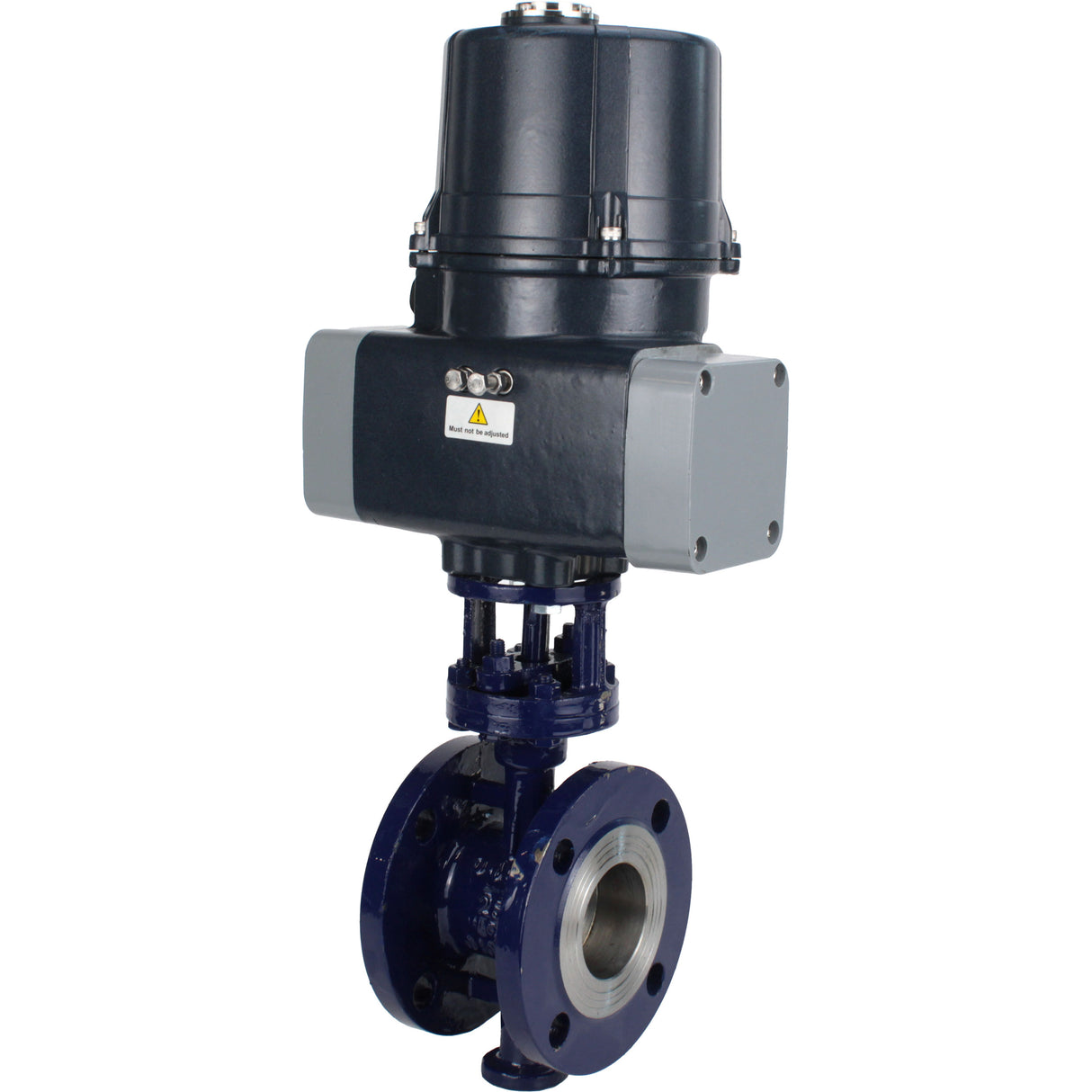 Butterfly valves with triple eccentricity Elephant WBV3EX-3431M-1W-F-ISO flanged, body - carbon steel WCB, disc - stainless steel 304, seal - METAL, with electric quarter turn actuator Elephant QTSA-N-EM-O0-220VAC