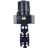 Butterfly valves with triple eccentricity Elephant WBV3EX-3431M-1W-F-ISO flanged, body - carbon steel WCB, disc - stainless steel 304, seal - METAL, with electric quarter turn actuator Elephant QTSA-N-EM-O0-220VAC