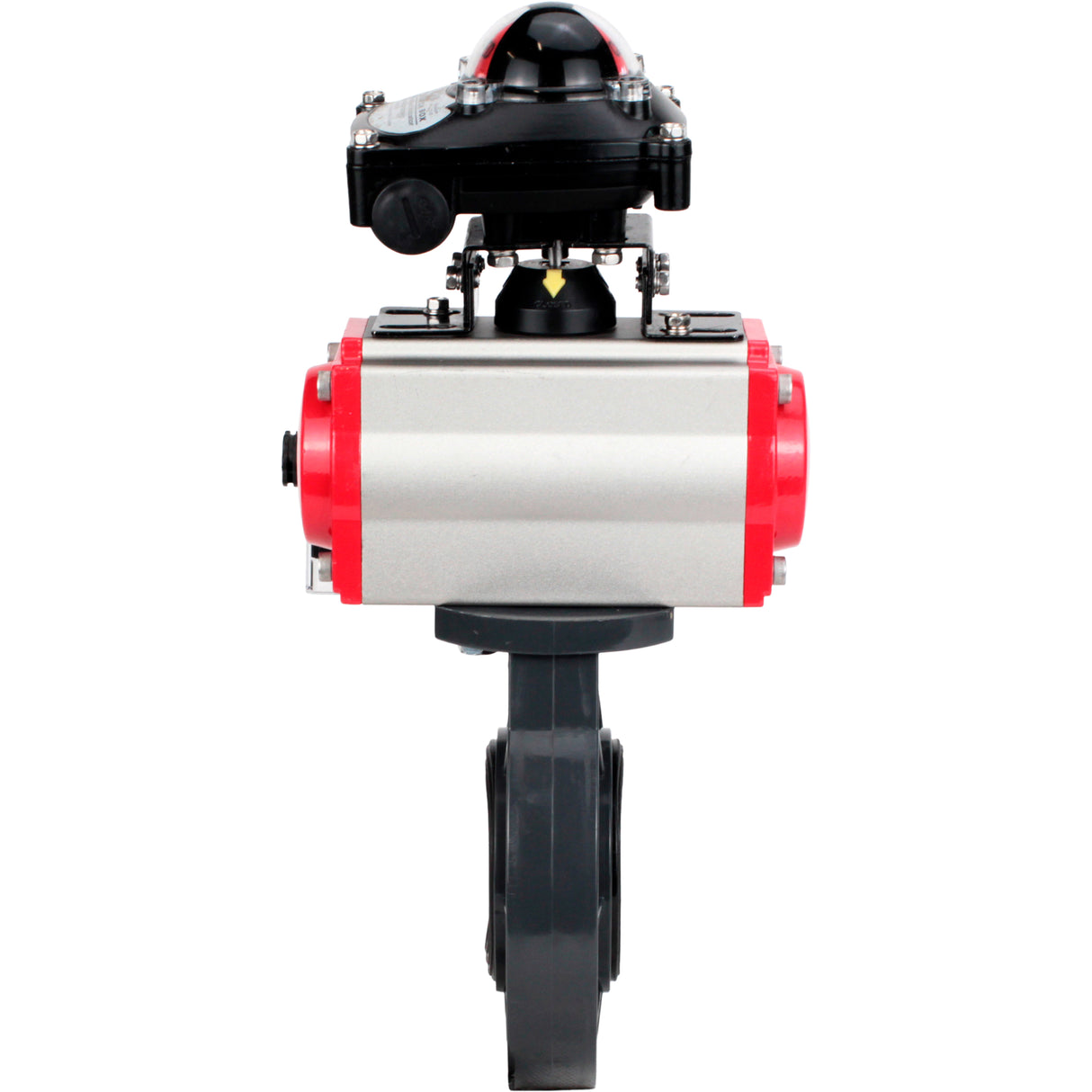 Butterfly valves Elephant WBV4242E-2W-Fb-ISO, body material - UPVC, disc material - UPVC, seal - EPDM, with pneumatic actuator double action PA-DA, pneumatic distributor 4M310-08 24V and LSU APL-210N