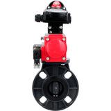 Butterfly valves Elephant WBV4242E-2W-Fb-ISO, body material - UPVC, disc material - UPVC, seal - EPDM, with pneumatic actuator double action PA-DA, pneumatic distributor 4M310-08 24V and LSU APL-210N