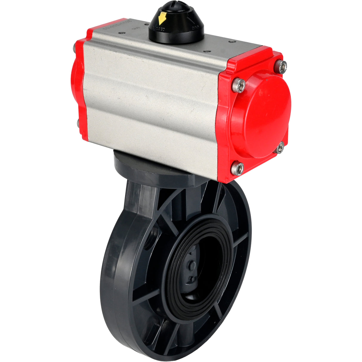 Butterfly valves Elephant WBV4242E-2W-Fb-ISO, body material - UPVC, disc material - UPVC, seal - EPDM, with pneumatic actuator double action PA-DA and pneumatic distributor 4M310-08 220V