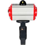 Butterfly valves Elephant WBV4242E-2W-Fb-ISO, body material - UPVC, disc material - UPVC, seal - EPDM, with pneumatic actuator double action PA-DA and pneumatic distributor 4M310-08 220V