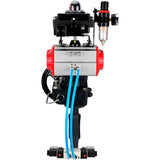 Butterfly valves Elephant WBV4242E-2W-Fb-ISO, body material - UPVC, disc material - UPVC, seal - EPDM, with pneumatic actuator double action PA-DA, pneumatic distributor 4V320-08 220V, LSU APL-410N EX, ATU AFC2000 and handwheel MON