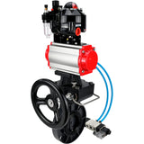 Butterfly valves Elephant WBV4242E-2W-Fb-ISO, body material - UPVC, disc material - UPVC, seal - EPDM, with pneumatic actuator double action PA-DA, pneumatic distributor 4V320-10 220V, LSU APL-510N EX, ATU AFC2000 and handwheel MON