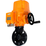 Butterfly valves Elephant WBV4242E-2W-Fb-ISO, body material - UPVC, disc material - UPVC, seal - EPDM, with explosion-proof quarter-turn actuator QT-EX-EM-O2-220VAC-U1