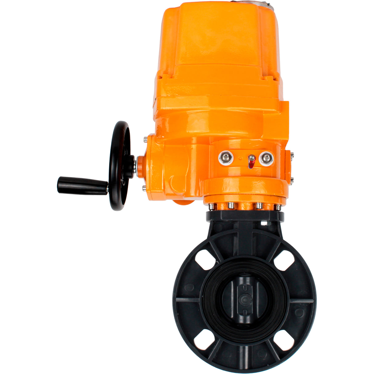 Butterfly valves Elephant WBV4242E-2W-Fb-ISO, body material - UPVC, disc material - UPVC, seal - EPDM, with explosion-proof quarter-turn actuator QT-EX-EM-O2-220VAC-U1