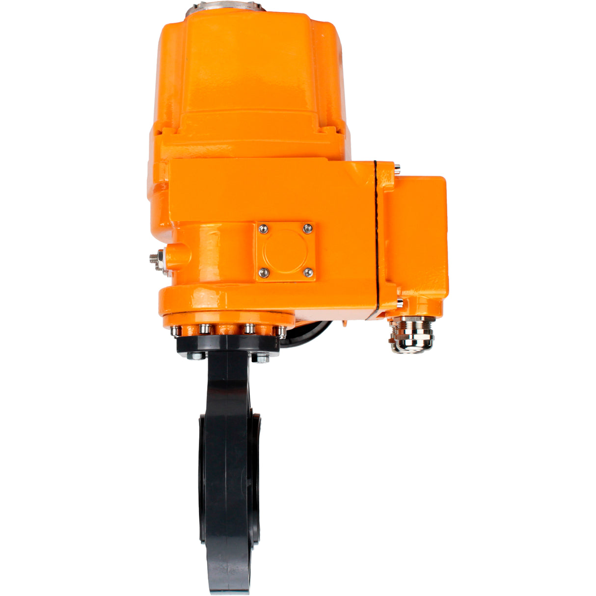 Butterfly valves Elephant WBV4242E-2W-Fb-ISO, body material - UPVC, disc material - UPVC, seal - EPDM, with explosion-proof quarter-turn actuator QT-EX-EM-O2-220VAC-U1