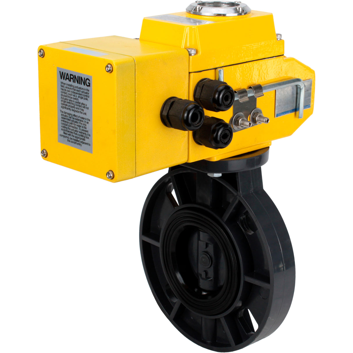 Butterfly valves Elephant WBV4242E-2W-Fb-ISO, body material - UPVC, disc material - UPVC, seal - EPDM, with quarter-turn actuator QT-N-EM-B1-220VAC-U1, feedback sensor and 0-10V input control signal