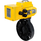 Butterfly valves Elephant WBV4242E-2W-Fb-ISO, body material - UPVC, disc material - UPVC, seal - EPDM, with quarter-turn actuator QT-N-EM-B1-220VAC-U1, feedback sensor and 0-10V input control signal