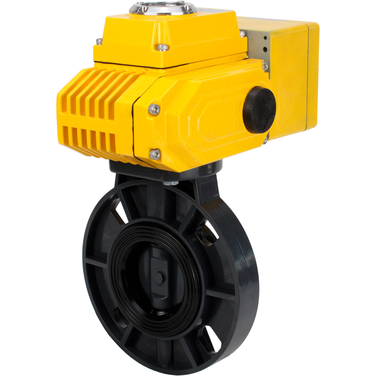 Butterfly valves Elephant WBV4242E-2W-Fb-ISO, body material - UPVC, disc material - UPVC, seal - EPDM, with quarter-turn actuator QT-N-EM-B1-220VAC-U1, feedback sensor and 0-10V input control signal