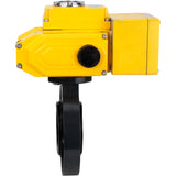Butterfly valves Elephant WBV4242E-2W-Fb-ISO, body material - UPVC, disc material - UPVC, seal - EPDM, with quarter-turn actuator QT-N-EM-A1-24VDC-U1 HARK, feedback sensor and 4-20mA input control signal