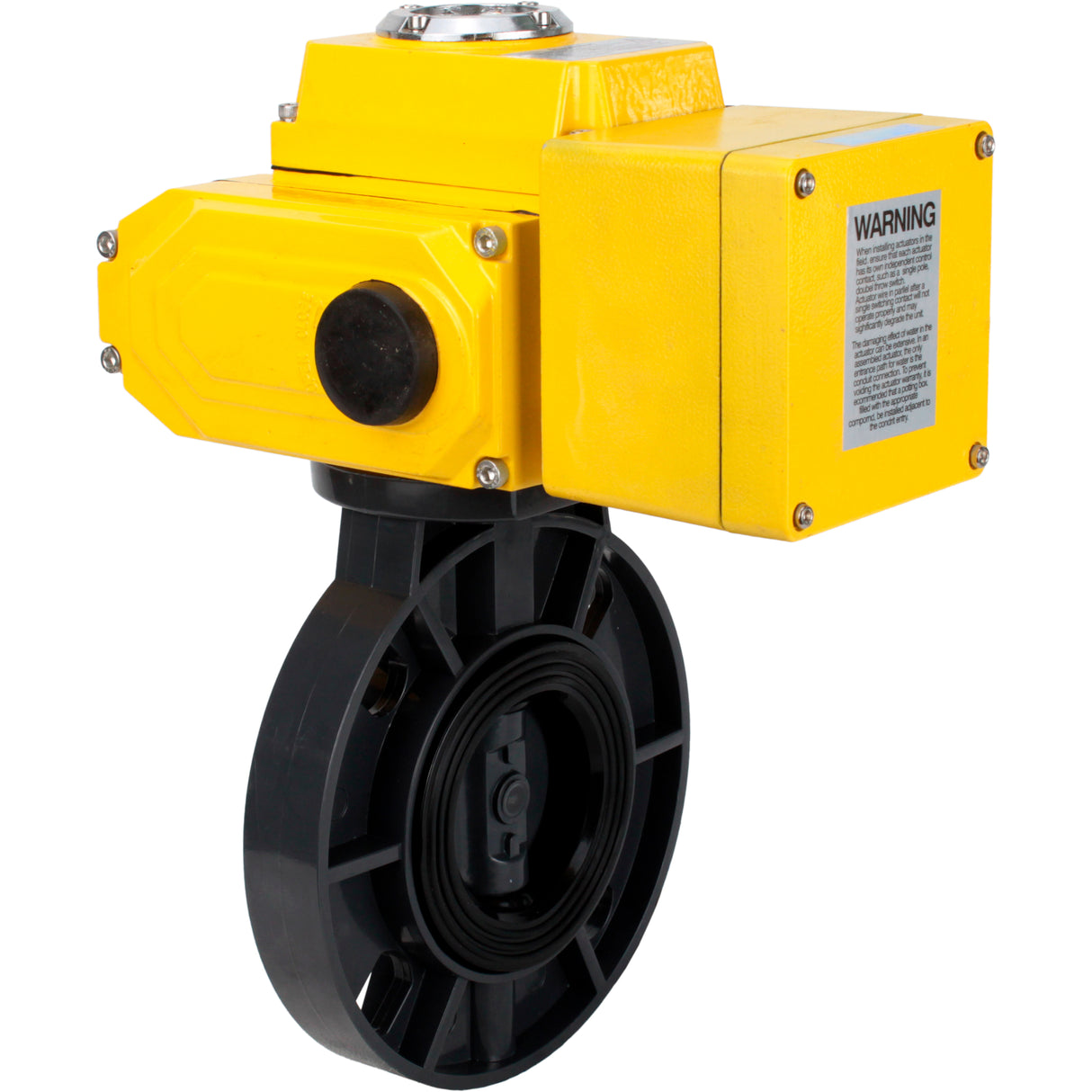 Butterfly valves Elephant WBV4242E-2W-Fb-ISO, body material - UPVC, disc material - UPVC, seal - EPDM, with quarter-turn actuator QT-N-EM-B1-220VAC-U1, feedback sensor and 0-10V input control signal