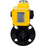 Butterfly valves Elephant WBV4242E-2W-Fb-ISO, body material - UPVC, disc material - UPVC, seal - EPDM, with quarter-turn actuator QT-N-EM-B1-220VAC-U1, feedback sensor and 0-10V input control signal