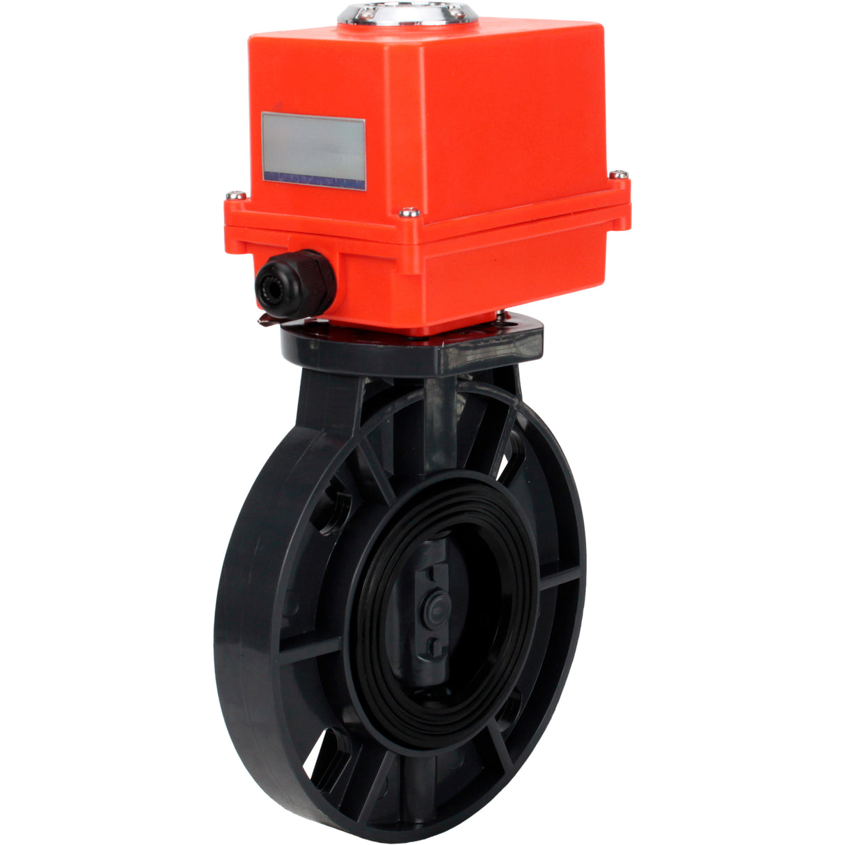 Butterfly valves Elephant WBV4242E-2W-Fb-ISO, body material - UPVC, disc material - UPVC, seal - EPDM, with quarter-turn actuator QT-N-003EM-O1-220VAC-U1 MINI