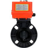 Butterfly valves Elephant WBV4242E-2W-Fb-ISO, body material - UPVC, disc material - UPVC, seal - EPDM, with quarter-turn actuator QT-N-003EM-O1-220VAC-U1 MINI