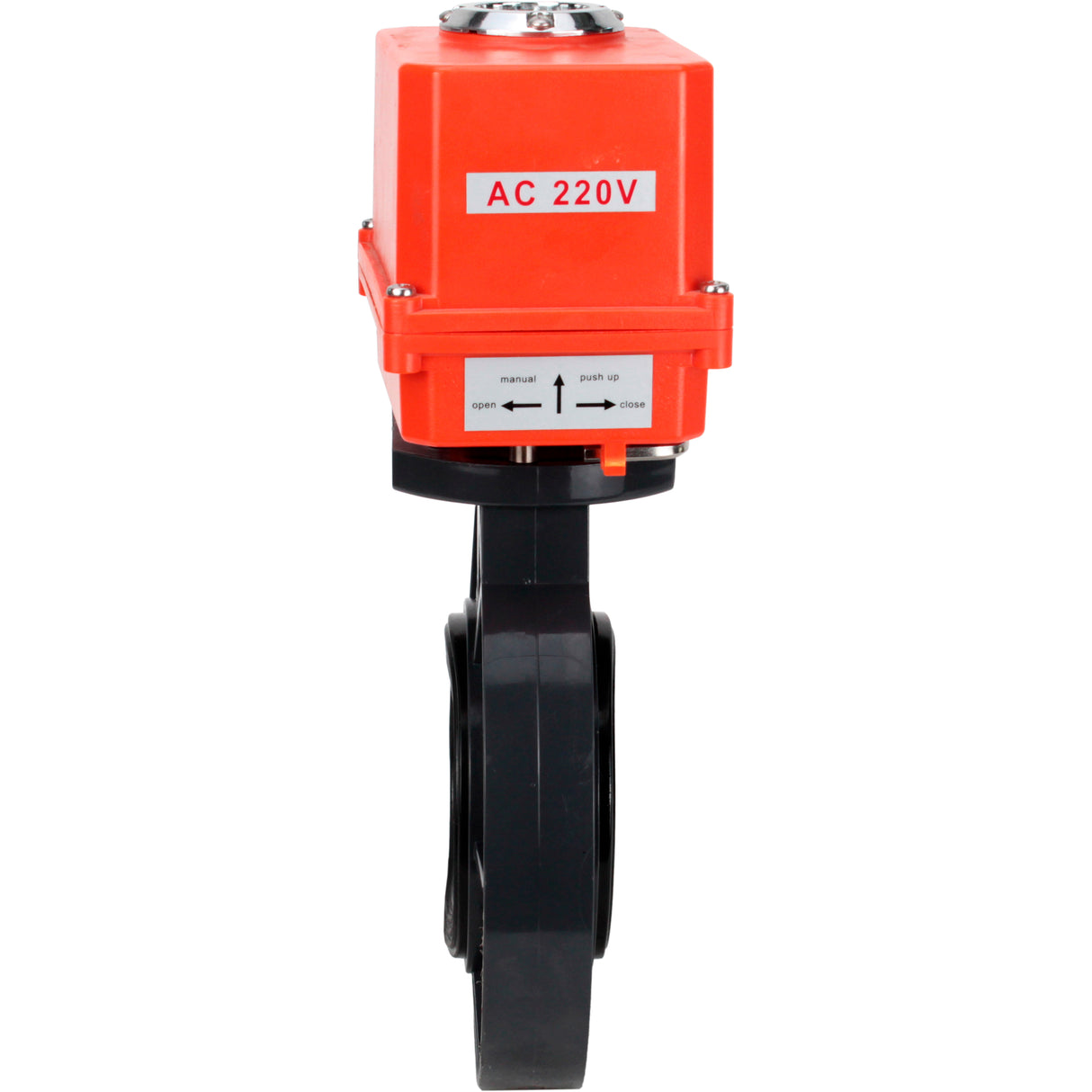 Butterfly valves Elephant WBV4242E-2W-Fb-ISO, body material - UPVC, disc material - UPVC, seal - EPDM, with quarter-turn actuator QT-N-003EM-O1-220VAC-U1 MINI