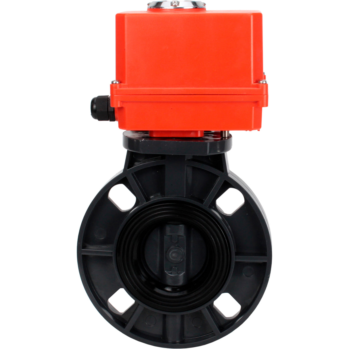 Butterfly valves Elephant WBV4242E-2W-Fb-ISO, body material - UPVC, disc material - UPVC, seal - EPDM, with quarter-turn actuator QT-N-003EM-O1-220VAC-U1 MINI