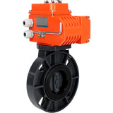 Butterfly valves Elephant WBV4242E-2W-Fb-ISO, body material - UPVC, disc material - UPVC, seal - EPDM, with quarter-turn actuator QT-N-EM-O1-24VDC-U1 24V HARK