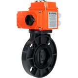 Butterfly valves Elephant WBV4242E-2W-Fb-ISO, body material - UPVC, disc material - UPVC, seal - EPDM, with quarter-turn actuator QT-N-EM-O1-24VDC-U1 24V HARK