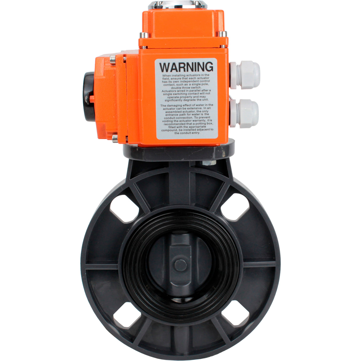 Butterfly valves Elephant WBV4242E-2W-Fb-ISO, body material - UPVC, disc material - UPVC, seal - EPDM, with quarter-turn actuator QT-N-EM-O1-24VDC-U1 24V HARK