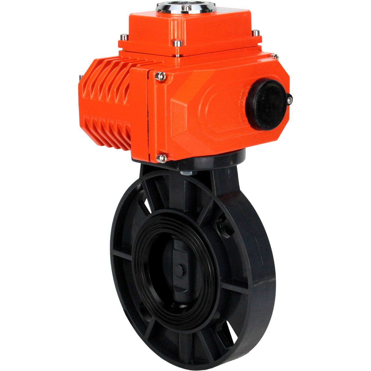 Butterfly valves Elephant WBV4242E-2W-Fb-ISO, body material - UPVC, disc material - UPVC, seal - EPDM, with quarter-turn actuator QT-N-EM-O1-380VAC-U1 380V HARK