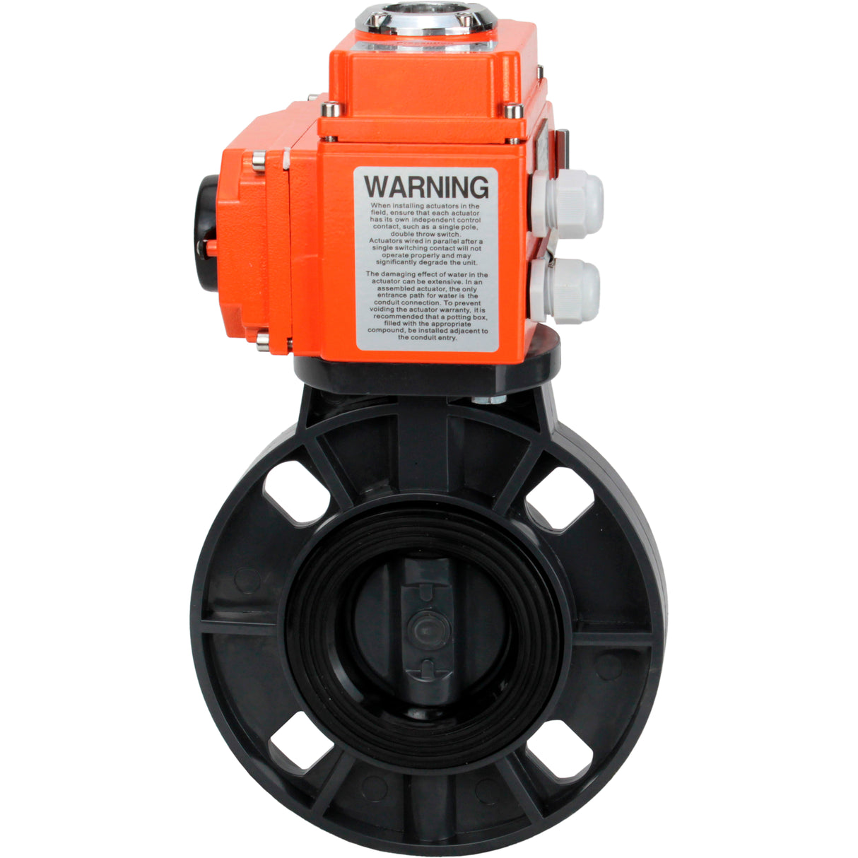 Butterfly valves Elephant WBV4242E-2W-Fb-ISO, body material - UPVC, disc material - UPVC, seal - EPDM, with quarter-turn actuator QT-N-EM-O1-380VAC-U1 380V HARK