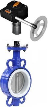 Water Butterfly Valve Elephant WCB-316L-PTFE body material - Carbon steel WCB, disk material - Stainless steel AISI 316L, seal - PTFE with gear Pro-Gear Q-W