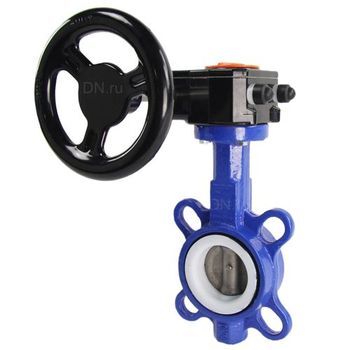 Water Butterfly Valve Elephant WCB-316L-PTFE body material - Carbon steel WCB, disk material - Stainless steel AISI 316L, seal - PTFE with gear Pro-Gear X-W