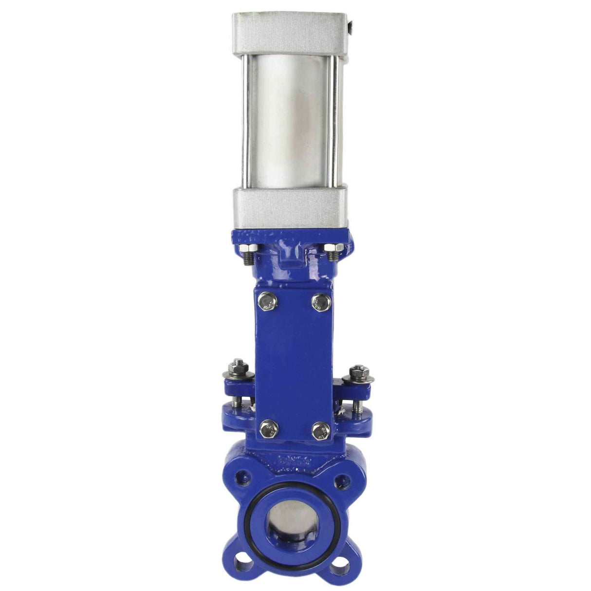 Knife gate valve Elephant GGG40-SS304-EPDM-2W-DA, body material - cast iron GGG40, knife material - stainless steel AISI 304, seal - EPDM, pneumatic actuator